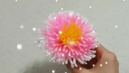 Цветок Астра из остатков пряжи